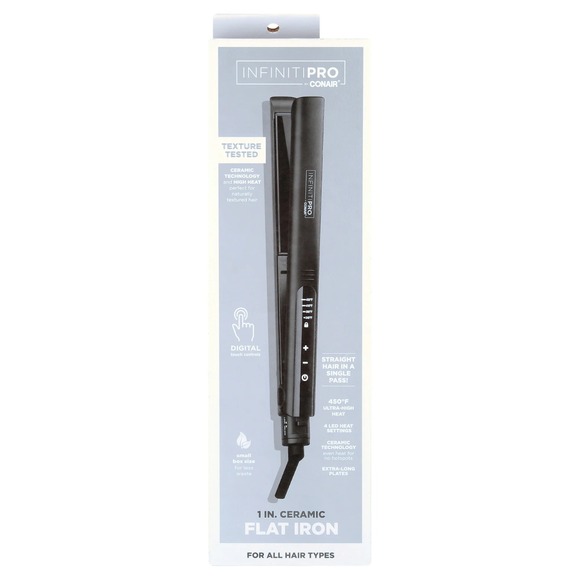 Other - INFINITIPRO by CONAIR 1 Inch Ceramic Flat Iron Digital Touch Controls NEW In BOX